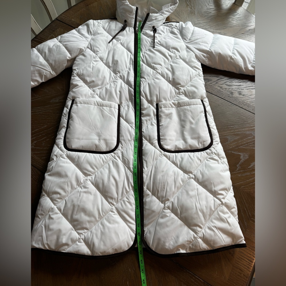 NWOT Land’s End Womens Feather Free Insulated Diamond Quilted Maxi Coat Size M/P - Picture 7 of 9